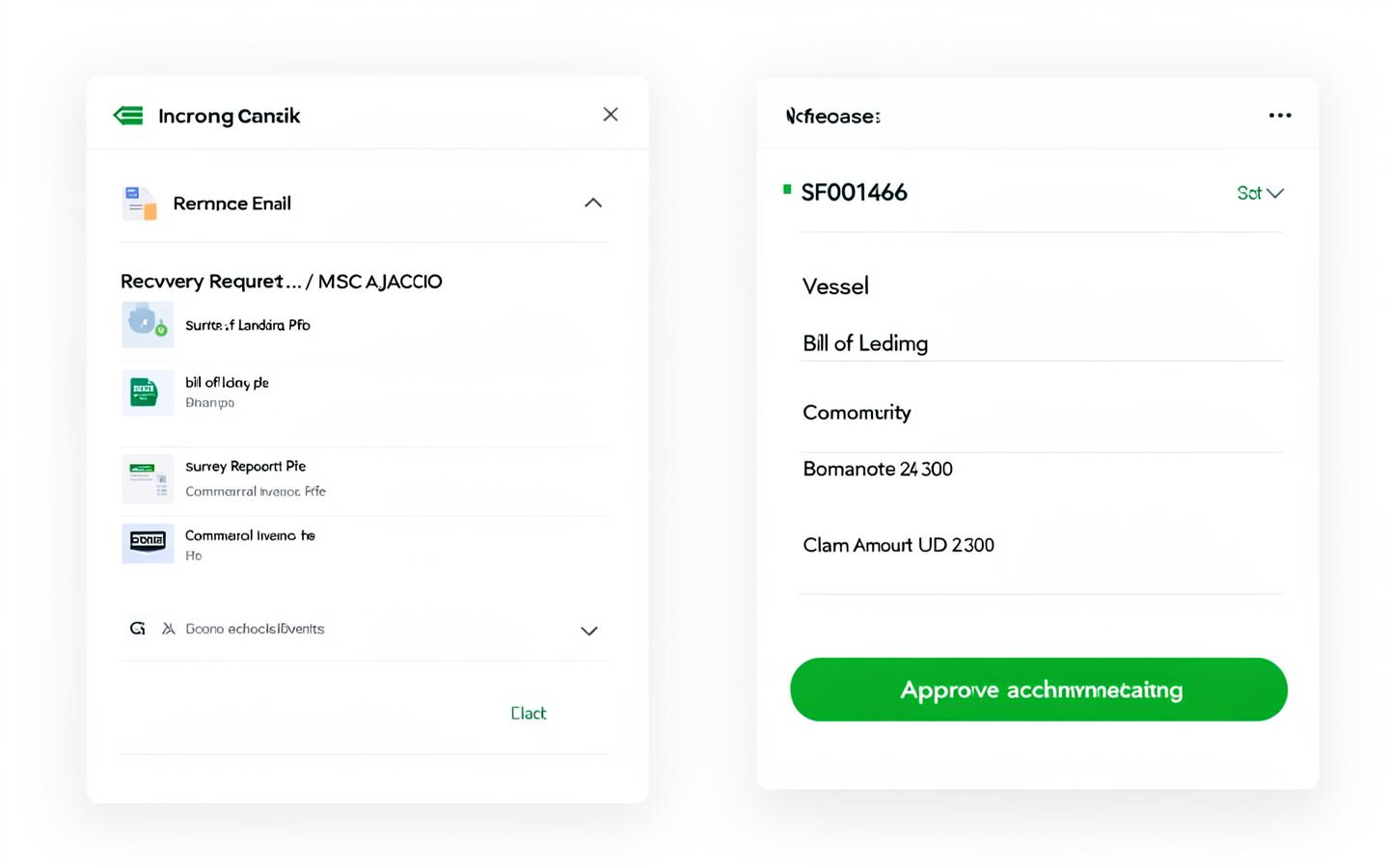 A new email instruction being turned into a case with reference number and filed attachments in the StilFresh app